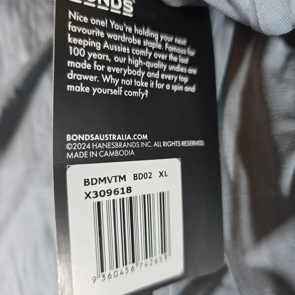 Bonds Underwear Anti-Chafing Boxer XL 3 Pack Black, Fortress, Sting Grey